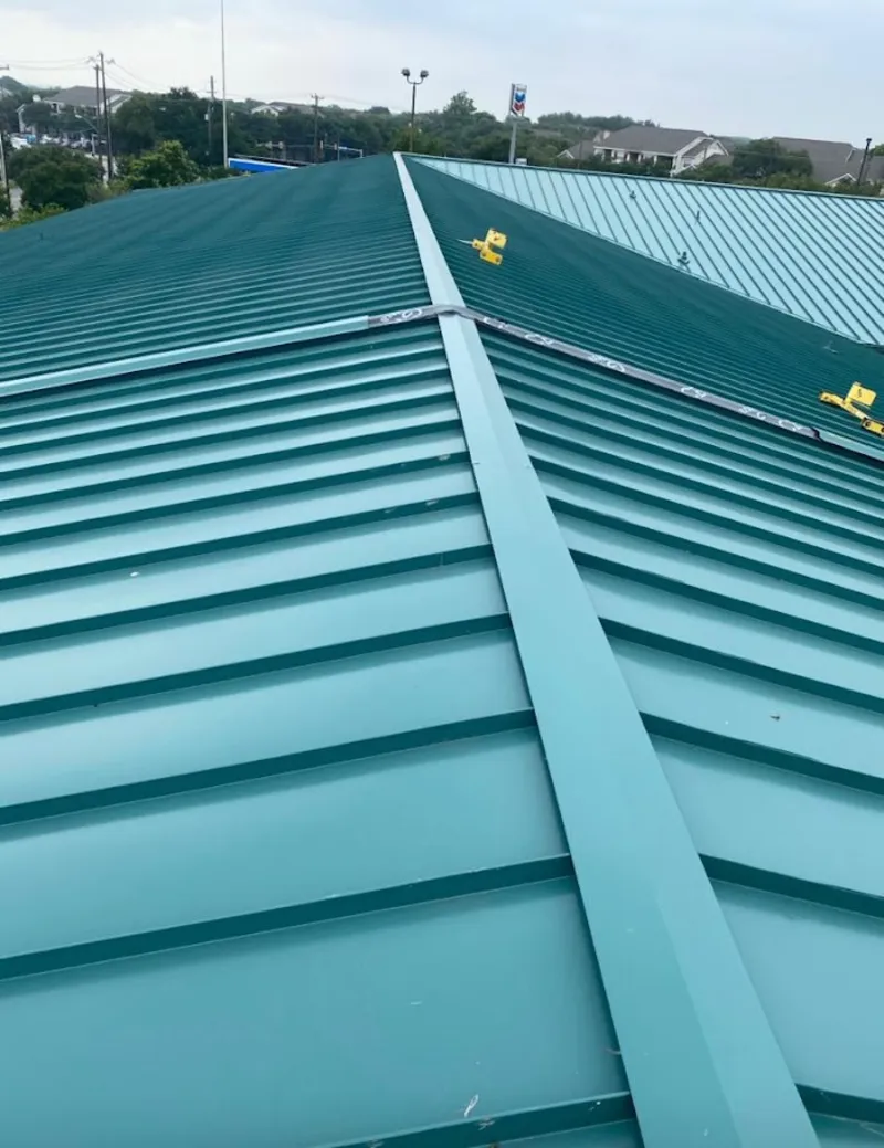 Green commercial metal roof ridge and valley for Metal Roof Repair in Harrisonburg